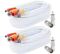 Postta - Cavo di alimentazione video BNC pre-fabbricato per telecamera di sicurezza con due connettori per sistema di sorveglianza CCTV DVR, 2PK, 2 Pack, 30 FT
