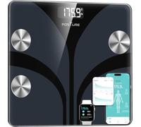 Posture Bilancia Pesapersone Digitale, Smart da Bagno Analizza 13 Elementi della Composizione Corporea, Bluetooth, BMI, Controllo della Salute, Sincronizzazione con App, 180 kg - Nero