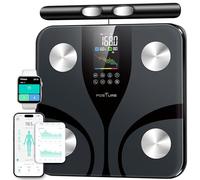 Posture Bilancia Pesapersone Impedenziometrica Smart 8 Elettrodi, Display LCD a Colori, 28 Parametri di Composizione Corporea con Massa Grassa, Massa Muscolare, Piattaforma Large, App Bluetooth, 180kg