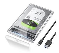 POSUGEAR Case Hard Disk 2.5", 6Gbps USB 3.1 Gen 2 Case SSD 2.5 per SATA III 7mm/9.5mm SSD HDD, Supporto UASP/TRIM & Nessuno Strumento Case Disco Rigido Compatibile con Toshiba WD PS4 Xbox-Trasparente