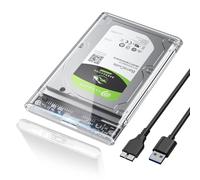 POSUGEAR Case HDD 2.5 SATA USB 3.0, Case Hard Disk Esterno per SATA III 7mm/9.5mm SSD HDD, Supporto UASP/TRIM & Nessuno Strumento Case Disco Rigido Compatibile con Toshiba Seagate PS4 Xbox-Trasparente