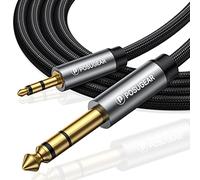POSUGEAR Cavo Audio 3.5 a 6.3 3M, Nylon intrecciato Jack 3.5mm Maschio a 6.35mm Maschio TRS Stereo Aux per Collegare Smartphone, Tablet, PC con Altoparlante, Amplificatore, Mixer Audio, Chitarra, etc