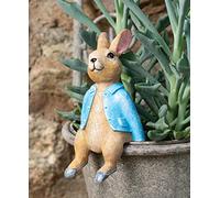 Pot Buddies Beatrix Potter Peter Rabbit Figura Seduta Appendino per Vaso - Ornamento da Giardino Fatto a Mano - Statuetta Decorativa Fioriera per Fiori