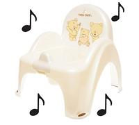 Pot de toilette musical pour bébé enfant fauteuil chaise couleur blanc perle avec thème Ours