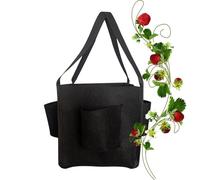 POT di tessuto fragola all'aperto: sacchetti vasi da 5 galloni con 4 tasche crescita laterale | Contenitori da giardino traspiranti riutilizzabili per fiori, ortaggi a radice, erbe, patio o balcone