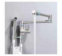 POT FILLER RUBINATORE PARETE PIEGATE PIEGABILE Rubinetto da cucina con spruzzatore bidet Freddo Bidet Freddo rubinetto Rubinetto Ruota rotazione Brocchino pieghevole(Style 3 nickel)