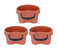 POT FLOORE CINTURA REGOLABILE | 3 - Contenitore del tubo di scarico in plastica in plastica ABS | Luce solare - supporto succulento/piantina protetto per esterno/balcone |