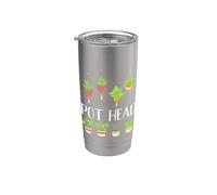 Pot Head Piante Succulente Amante Divertente Giardinaggio Giardiniere Giochi di parole Bicchiere termico in acciaio inox doppia parete