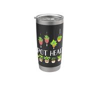 Pot Head Piante Succulente Amante Divertente Giardinaggio Giardiniere Giochi di parole Bicchiere termico in acciaio inox doppia parete
