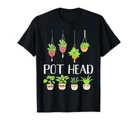 Pot Head Piante Succulente Amante Divertente Giardinaggio Giardiniere Giochi di Parole Maglietta