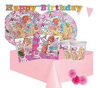 pot KIT COMPLEANNO PER 40 PERSONE N 55 ADDOBBI FESTA COMPLEANNO WINX - BUTTERFLIX COORDINATO TAVOLA Bloom Stella