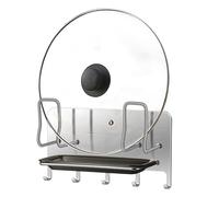 POT LID HOLDER - Scaffale da Cucina | Acciaio Inox 304 Montaggio a Parete Porta Pentole | Portavasi | da Cucina Per Cucinare Casa Caffè Ristorante Grill Forno Cabinet Dorm
