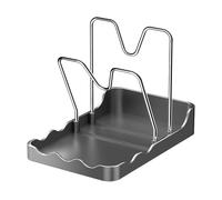 Pot Lid Holder | Vertical Spoon Drying Shelf | Sturdy With Drip Tray Stainless Pan Cover Organizer | Multi-Functional For Kitchen, Baking, Cooking, Pantry, Counter, Restaurant, Dish, Cookware