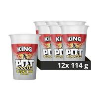 Pot Noodle Sticky Rib vegetariano snack istantaneo King Pot veloce per fare noodles 12 x 114 g