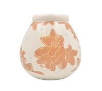 Pot of Dreams Salvadanaio a forma di fiore in ceramica, realizzato a mano, colore arancione e beige, perfetto come regalo decorativo per soggiorno e camera da letto