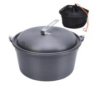 POT POCNIC POT 5L CAPERCHI CAMPING SET PER CAMPING, ESCITAZIONI, PACCHIO DELLA PACK, PICNIC, PASSO DELLA POTTO CAMPAGGI con vassoio fumante, ciotola di cottura per la stufa (Tipo sospeso)