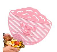 Pot Sieve Accessory - Tiny Filter, 13x11cm Smiling Screen for Pasta Drainage, Mobile Separator with Fasten Clip, Cookware Item, Petite Grinder for Vegetable Wash and Spaghetti Task
