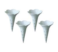 Pot Vent Tube, Plant Aeration Tubes, 4.9x2.36x2.36 Inches Root Vent with Overwatering Prevention, PP Material, Garden Tool with Decorative Flower Design, Ventilation Tube for Balcony Yard