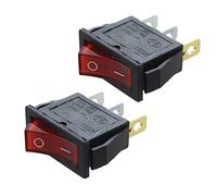 Potadak 2 x interruttore a bilanciere ON OFF bipolare 28 x 10 mm 250 V 15 A, rosso 3 terminali