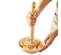 Potato Masher 26cm Stainless Steel Hand Press With Wood Handle