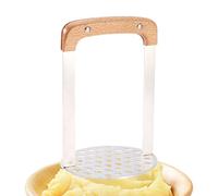 Potato Masher - per patate, 11 x 11 x 16 cm, in acciaio, con manico in legno per patate, avocado, e Ve