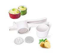 Potato Ricer, Fruit and Vegetables Masher Food Ricer Large Capacity with 3 Interchangeable Discs for Fine to Coarse Professional Baby Food Strainer an