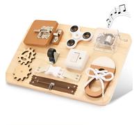 potatomato Busy Board Montessori in Legno - Gioco educativo sensoriale e motorio per Bambini - Giocattolo da Viaggio per autismo e ADHD - Perfetto per prescolare e Regalo Scuola