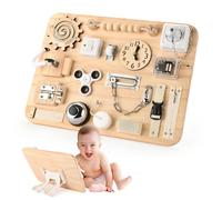 Potatomato Montessori Busy Board - Giocattolo per bambini, giocattolo educativo in legno, giocattolo educativo da viaggio e aereo, giocattolo per l'autismo