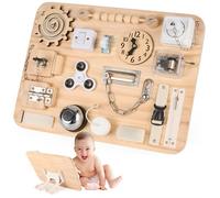 potatomato Montessori Busy Board - Giocattolo sensoriale in Legno per Bambini | Tavola educativa per Lo Sviluppo delle abilità motorie, Ideale per Viaggi, Aerei e Come Supporto sensoriale