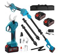 Potatore a batteria 2 in 1, asta telescopica da 2,3 m, display LCD, batteria 21 V, 2 x 3,0 Ah, diametro di taglio 40 mm, compatibile con Makita, cesoie a batteria