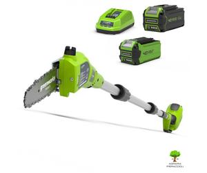 POTATORE A BATTERIA 40V GREENWORKS G40PSF ASTA TELESCOPICA 2.5m BATTERIA 2ah 4ah