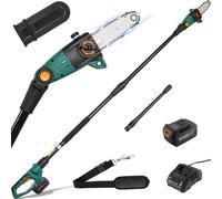 Potatore a palo Cordless Polesaw, sega a palo/catena con tensione automatica (batteria e caricabatterie 20V 4.0 Ah) per rami di potatura e rifilatura