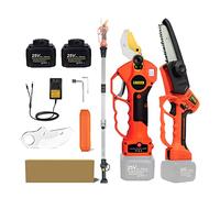 Potatore elettrico senza fili, 25 V - 40 mm, con asta di estensione e motosega da 12,7 cm, per bonsai e rami