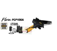 POTATORE FLORA PC100A - 2 Batterie al Litio 14,4V 2,6aH - Lama 10cm - Olio Autom