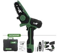 Potatore TecnoK con pompa dell'olio automatica, al litio da 14.4 V - 1.5 Ah, dia