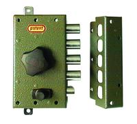 Potent Serratura per Serramenti in Legno da applicare con Scrocco Cilindro a Pompa e Pomolo Entrata 45 mm Dx + Aste + 3 Chiavi - 1730/D