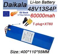 Potente batteria agli ioni di litio 48V 60Ah 13S4P 18650 ricaricabile con BMS per sostituzione di utensili elettrici da passeggio 500W 750W XT60-DC