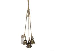 Potente campanello a vento per stregoneria con tre campane di ferro per un flusso di energia positivo e una decorazione unica per la casa (C e C)