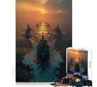 Potente flotta di navi da guerra puzzle per ragazzi da 1000 pezzi Gioco stimolante e rilassante, con taglio preciso 38x26cm