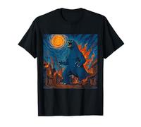 Potente Kaiju Mostro Minaccia Città Attack Opera d'Arte Maglietta