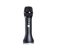 Potente Microfono Karaoke Wireless Portatile Altoparlante Megafono Intelligente For Vivere Insegnamento Formazione Canto Riproduzione Chiara Del Suono(Black 20W 210mm)