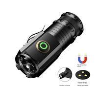 Potente Mini torcia a LED EDC 2000LM portachiavi Super luminoso luce torcia ricaricabile USB lanterna da campeggio con indicatore di alimentazione