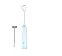 Potente montalatte, compatibile con il frullatore for bevande portatili veloci da caffè con frusta in acciaio inossidabile e bacchetta for agitatore.(Light Blue)