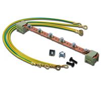 Potential equalisation bar, 220 mm 6 connection points, in arthing leads