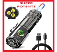 TORCIA LED POTENTE MAGNETICA MILITARE RICARICABILE LAVORO TATTICA PORTATILE SOS [EEK: A+++]