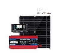 Potenza Convertitore Kit Completo Solare 7000W 300W Pannello Inverter Onda Sinusoidale Per Pura DC 12V A 110V/220V 100A Controller Campeggio Camper Casa