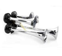 Potenza Cromo Aria Clacson Tromba 24V Quadruplo Alto Legale Suono Camion Autobus