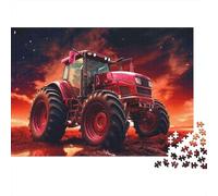 Potenza del trattore rosso Puzzle 1000 Pezzi Impossibile Regalo Perfetto Semi camion rosso scena stradale Puzzle Giocattolo Decompressivo Intellettuale Educativo Divertente Gioco Famiglie Erwachsene
