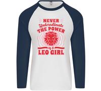 Potenza Di Leo Ragazza Stella Segno Zodiacale Oroscopo Uomo L/S Baseball Maglia