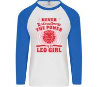 Potenza Di Leo Ragazza Stella Segno Zodiacale Oroscopo Uomo L/S Baseball Maglia